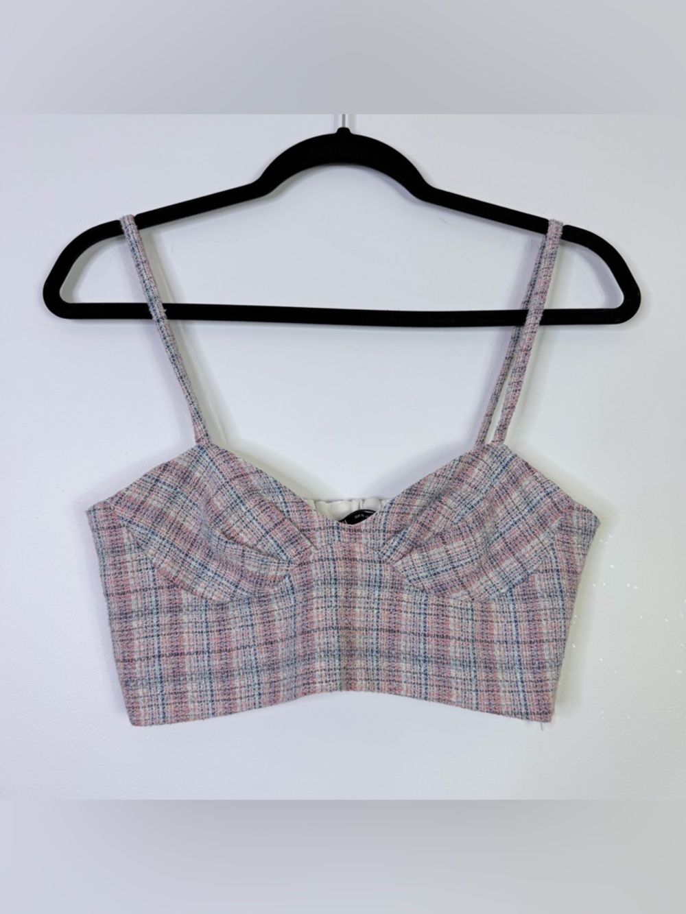 Zara | Multi-Color Tweed Crop Bustier Top XS NWT
